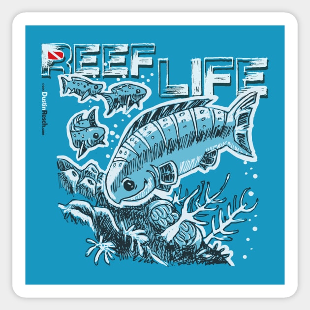 Fish Dive: Reef Life Sticker by Dustin Resch